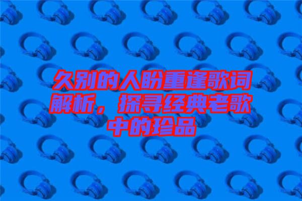 久別的人盼重逢歌詞解析，探尋經(jīng)典老歌中的珍品